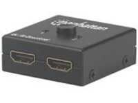 Manhattan HDMI 4K Splitter/Switch 2-Port, Bi-Directional, 4K@30Hz, Manual Selection, Passive (No Power Required), Black, Box