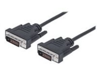 Manhattan Digital DVI-D Dual Link Video Cable, 3m, Male to Male, Fully Shielded, Compatible with DVD-D, Black, Lifetime Warranty, Polybag