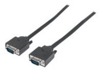 Manhattan SVGA Monitor Cable, HD15, 1.8m, Male to Male, Compatible with VGA, Fully Shielded, Black, Lifetime Warranty, Polybag