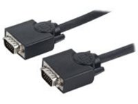 Manhattan SVGA Monitor Cable with Ferrite Cores, HD15, 20m, Male to Male, Compatible with VGA, Shielded with Ferrite Cores to help minimise EMI interference for improved video transmission, Black, Lifetime Warranty, Polybag