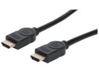 Manhattan HDMI Cable with Ethernet, 4K@60Hz (Premium High Speed), 1.8m, Male to Male, Black, , Ultra HD 4k x 2k, Fully Shielded, Gold Plated Contacts, Lifetime Warranty, Polybag