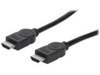 Manhattan HDMI Cable with Ethernet, 4K@30Hz (High Speed), 2m, Male to Male, Black, Ultra HD 4k x 2k, Fully Shielded, Gold Plated Contacts, Lifetime Warranty, Polybag