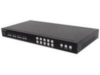 Manhattan 1080p 2x2 4-Display HDMI Video Wall Matrix, Switch/Splitter Matrix, Video Wall Function, Four Inputs and Four Outputs, Manual or GUI Interface, Video Bandwidth Amplifier, IR, RS232 and IP Control, Black (Euro 2-pin plug)
