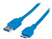 Manhattan USB-A to Micro-USB Cable, 1m, Male to Male, 5 Gbps (USB 3.2 Gen1 aka USB 3.0), SuperSpeed USB, Blue, Lifetime Warranty, Polybag