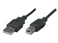Manhattan USB-A to USB-B Cable, 0.5m, Male to Male, 480 Mbps (USB 2.0), Hi-Speed USB, Black, Lifetime Warranty, Polybag
