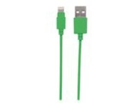Manhattan USB-A to Lightning Cable, 15cm, Male to Male, MFi Certified (Apple approval program), 480 Mbps (USB 2.0), Hi-Speed USB, Green, Lifetime Warranty, Blister