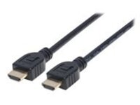 Manhattan HDMI In-Wall CL3 Cable with Ethernet, 4K@60Hz (Premium High Speed), 3m, Male to Male, Black, Ultra HD 4k x 2k, In-Wall rated, Fully Shielded, Gold Plated Contacts, Lifetime Warranty, Polybag