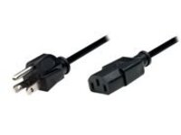 Manhattan Power Cord/Cable, US 2-pin plug (NEMA 5-15) to C13 Female (kettle lead), 1.8m, Black, Polybag