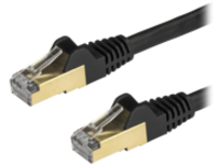 Startech 7.5m CAT6A Ethernet Cable, 10 Gigabit Shielded Snagless RJ45 100W PoE Patch Cord, CAT 6A 10GbE STP Network Cable w/Strain Relief, Black, UL Certified Wiring/TIA