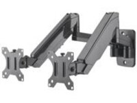 Manhattan TV & Monitor Mount, Desk, Full Motion Gas Spring , 2 Screens Screen Sizes 10 27 Black Clamp Grommet Assembly Dual Screen Vesa 75x75 100x100mm Max