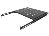 Intellinet 19" Sliding Shelf, 1U, For 600 to 800mm Depth Cabinets & Racks, shelf depth 350mm, Black