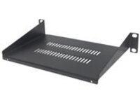 Intellinet 10" Cantilever Shelf, 1U, 150mm Depth, Vented, Max 45kg, Black, Three Year Warranty