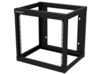 StarTech.com 9U 19" Wall Mount Network Rack 17" Deep 2 Post Open Frame for Server Room/Data/AV/IT/Communication/Computer Equipment/Patch Panel w/ Cage Nuts/Screws Hook/Loop 175lb Capacity