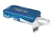 Manhattan USB 2.0 Ultra Hub, 7x USB 2.0 Ports, AC or Bus Power, Multiple Transaction Translator, Blue, Blister