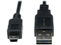 Tripp Lite 3ft USB 2.0 High Speed Converter Adapter Cable Reversible A to 5Pin Mini B M/M 3&#x27;