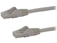 StarTech.com 5m CAT6 Ethernet Cable, 10 Gigabit Snagless RJ45 650MHz 100W PoE Patch Cord, CAT 6 10GbE UTP Network Cable w/Strain Relief, Grey, Fluke Tested/Wiring is UL Certified/TIA