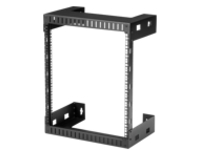 StarTech.com 12U 19" Wall Mount Network Rack, 12" Deep 2 Post Open Frame Server Room Rack for Data/AV/IT/Computer Equipment/Patch Panel with Cage Nuts & Screws 200lb Weight Capacity, Black