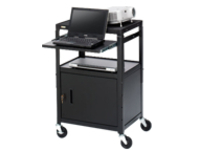 Bretford Basics Adjustable Projector Cart with Cabinet CA2642NS-P5 - cart - for projector / notebook - black powder
