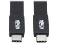 Eaton Tripp Lite Series USB C Cable Flat USB 3.1 Gen 2 10Gbps M/M Thunderbolt 3 Black 3ft