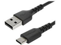 StarTech.com 1m USB A to USB C Charging Cable, Durable Fast Charge &amp; Sync USB 2.0 to USB Type C Data Cord, Rugged TPE Jacket Aramid Fiber M/M 3A Black, Samsung S10, S20, iPad Pro, Pixel