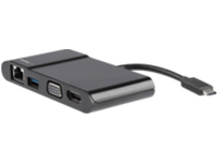 StarTech.com USB-C Multiport Adapter, Portable USB Type-C/Thunderbolt 3 Laptop Travel Dock with 4K HDMI or 1080p VGA, Gigabit Ethernet, USB-A 3.0 5Gbps, USB-C to HDMI/VGA Mulitport Adapter