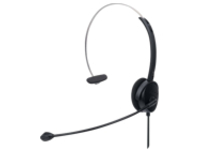Manhattan Mono USB Headset, Single-sided On-ear Design, In-Line Volume Control, Adjustable microphone, USB-A plug, Black, Three Year Warranty, Boxed