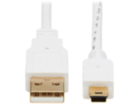 Tripp Lite Safe-IT USB-A to USB Mini-B Antibacterial Cable (M/M), USB 2.0, White, 3 ft.