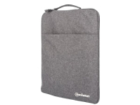 Manhattan Seattle Laptop Sleeve 15.6", Grey, Padded, Extra Soft Internal Cushioning, Main Compartment with double zips, Zippered Front Pocket, Carry Loop, Water Resistant and Durable, Notebook Slipcase, Three Year Warranty