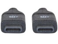 Manhattan USB-C to USB-C Cable, 50cm, Male to Male, Black, 10 Gbps (USB 3.2 Gen2 aka USB 3.1), 3A (fast charging), SuperSpeed+ USB, Lifetime Warranty, Polybag