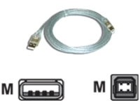 MCL - Câble USB 2.0 type A / B mâle Translucide contacts OR