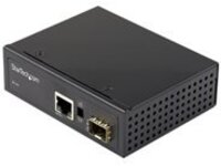 StarTech.com Industrial Fiber to Ethernet Media Converter, 1Gbps SFP to RJ45/ Cat6, Singlemode/Multimode Optical Fiber to Copper Gigabit Eternet Network, 12-56V DC, IP-30/ -40 to &#x2B;75C