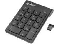 Manhattan Numeric Keypad, Wireless, USB, Windows or Mac, 18 full size keys, Black