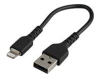 Startech 15cm(6 in) Durable Black USB-A to Lightning Cable, Heavy Duty Rugged Aramid Fiber USB Type A to Lightning Charger/Sync Power Cord, Apple MFi Certified iPad/iPhone 12 Pro Max