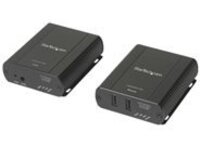 Startech 2 Port USB 2.0 Extender Hub over Cat5e/Cat6 Cable (RJ45), 330ft/100m Industrial Metal USB 2.0 Extender Adapter Kit w/ ESD Protection, Externally Powered, 480 Mbps, Rugged
