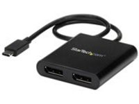 StarTech.com 2-Port Multi Monitor Adapter, USB-C to 2x DisplayPort 1.2 Video Splitter, USB Type-C to DP MST Hub, Dual 4…