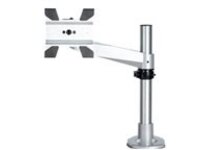 Startech Desk Mount Monitor Arm, VESA or Apple iMac/Thunderbolt Display up to 14kg, Articulating Height Adjustable Single Desktop Monitor Pole Mount, Desk Clamp or Grommet, Silver