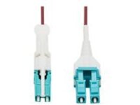 Tripp Lite 400G Duplex Multimode 50/125 OM4 Fiber Optic Cable (CS-PC/LC-PC), Round LSZH Jacket, Magenta, 1 m