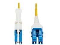Tripp Lite 400G Duplex Singlemode 9/125 OS2 Fiber Optic Cable (CS-UPC/LC-UPC), Round LSZH Jacket, Yellow, 5 m