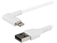 StarTech.com 3ft (1m) Durable USB A to Lightning Cable, White 90&#xB0; Right Angled Heavy Duty Rugged Aramid Fiber USB Type A to Lightning Charging/Sync Cord, Apple MFi Certified, iPhone 12 Pro