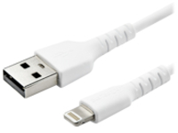 StarTech.com 6 ft(2m) Durable White USB-A to Lightning Cable, Heavy Duty Rugged Aramid Fiber USB Type A to Lightning Charger/Sync Power Cord, Apple MFi Certified iPad/iPhone 12 Pro Max