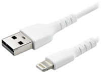 StarTech.com 3 ft(1m) Durable White USB-A to Lightning Cable, Heavy Duty Rugged Aramid Fiber USB Type A to Lightning Charger/Sync Power Cord, Apple MFi Certified iPad/iPhone 12 Pro Max