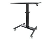 MOBILE STANDING DESK ON WHEELS PORTABLE SIT STAND HEIGHT ADJ CART