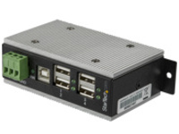 StarTech.com 4 Port USB 2.0 Hub, Metal Industrial USB-A Hub (4x USB-A) with ESD &amp; Surge Protection, Extended Operating Temp -40 to 185&#xB0;F, Din Rail/Wall/Desk Mountable, USB Expander Hub