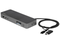 Startech USB-C & USB-A Dock, Hybrid Universal Laptop Docking Station with Dual Monitor Display 4K 60Hz HDMI & DisplayPort, 60W Power Delivery, Gigabit Ethernet, Windows, Mac Chrome