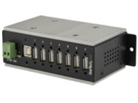 StarTech.com 7 Port USB 2.0 Hub, Metal Industrial USB-A Hub (7x USB-A) with ESD &amp; Surge Protection, Extended Operating Temp -40 to 185&#xB0;F, Din Rail/Wall/Desk Mountable, USB Expander, Rugged