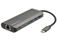 StarTech.com USB C Multiport Adapter, USB Type-C Travel Dock to 4K HDMI, 3x USB Hub, SD, GbE, 60W PD 3.0 Pass-Through, Portable Mini Laptop Dock, USB-C SD Card Reader &#x2B; Power Delivery 3.0