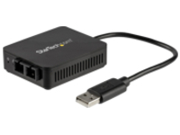 StarTech.com USB to Fiber Optic Converter, 100Mbps, USB 2.0 to Fiber Network Adapter, 100BASE-FX SC Female Duplex Multimode Fiber/MMF Compatible, 2Km, Compact USB to Fiber LAN Adapter