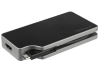 StarTech.com USB C Multiport Video Adapter, 4K 60Hz UHD Portable 5-in-1 USB Type C to HDMI 2.0, Mini DisplayPort, VGA or DVI (1080p), 95W PD Passthrough, Cable Management, Aluminum Adapter
