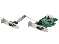 StarTech.com 2-port PCI Express RS232 Serial Adapter Card, PCIe RS232 Serial Host Controller Card, PCIe to Serial DB9 COM Ports, 16950 UART, Low Profile Expansion Card, Windows/macOS/Linux