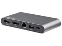 StarTech.com USB C Dock, 4K Dual Monitor DisplayPort, Mini Laptop Docking Station, 100W Power Delivery Passthrough, GbE, 2-Port USB-A Hub, USB Type-C Multiport Adapter 3.3&#x27; Cable, Dual DP